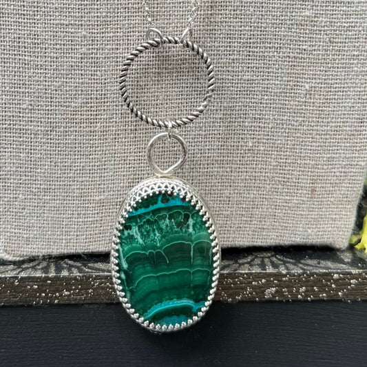 Collana di crisocolla di malachite