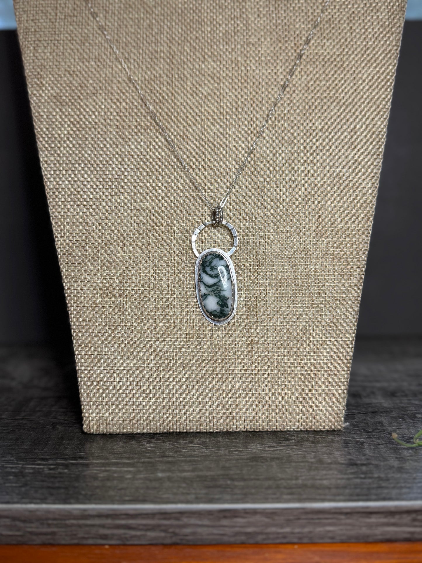 Moss Agate Pendant Necklace