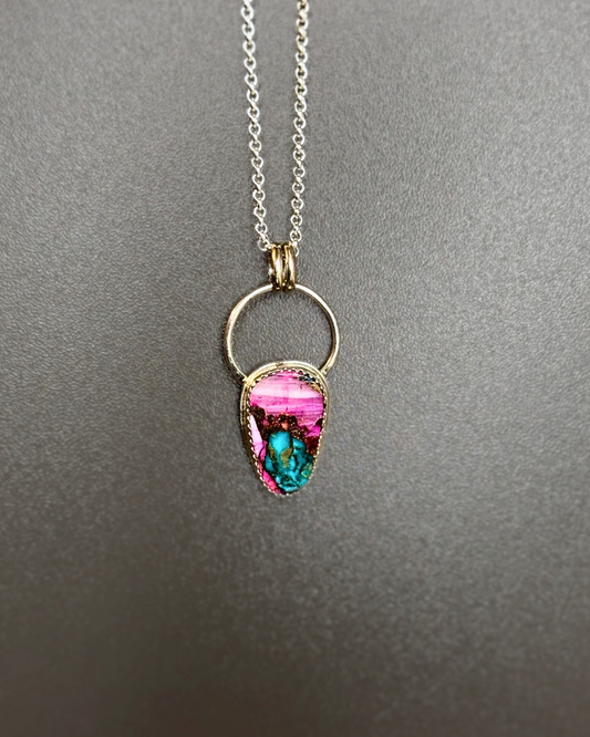 Pink Spiny Oyster Chain Necklace